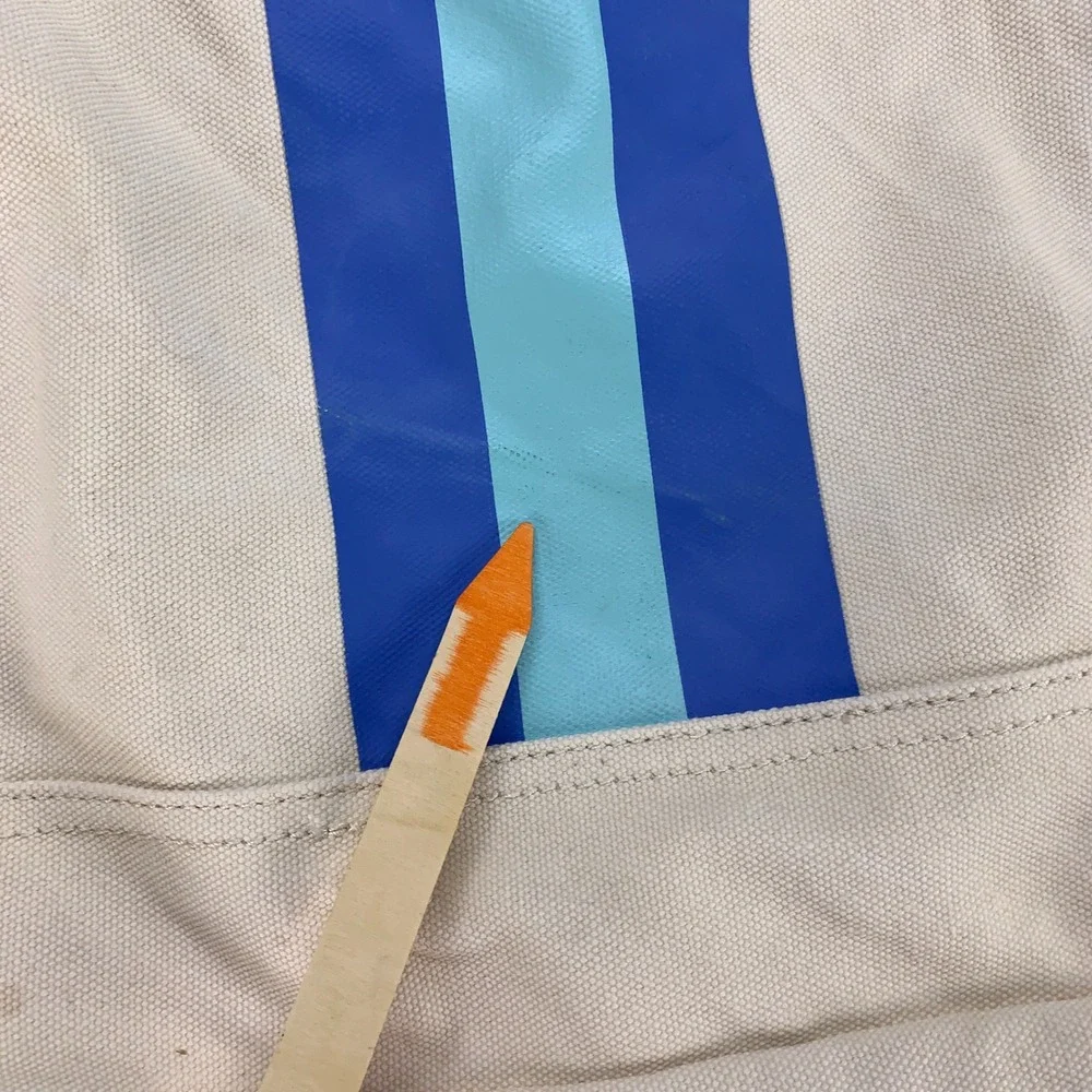 Vineyard Vines Backpack Womens OS Cream Blue Stripe Canvas Drawstring Nautical